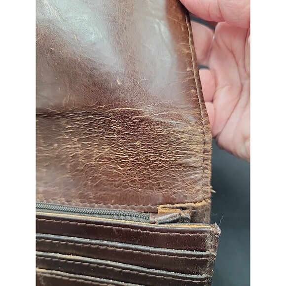 Patricia Nash Tooled Brown Leather Wallet 7x4.5 - Picture 7 of 12
